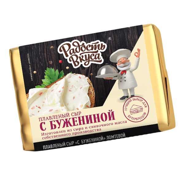 Плавленый сыр С бужениной 35% ломтевой (90г) ТМ Радость Вкуса