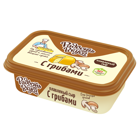 Плавленый сыр С грибами 50% пастообразный 180г - ТМ Радость Вкуса
