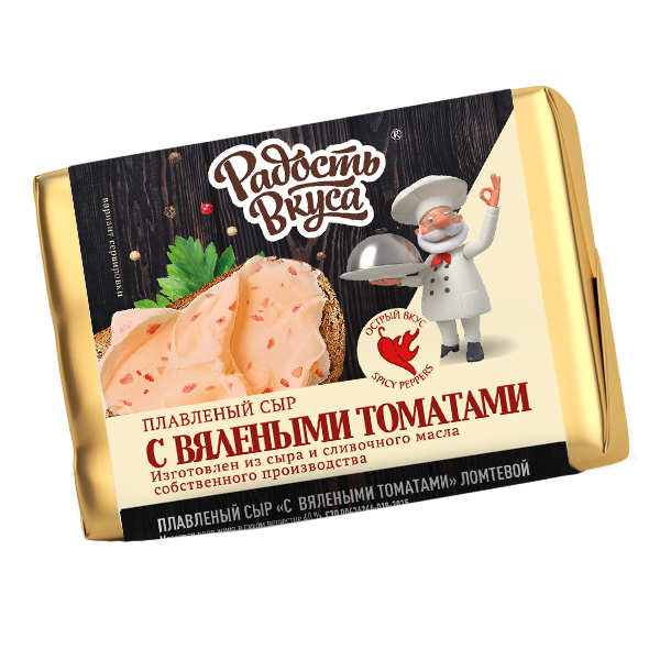 Плавленый  сыр С вялеными томатами 35% ломтевой (90г) ТМ Радость Вкуса